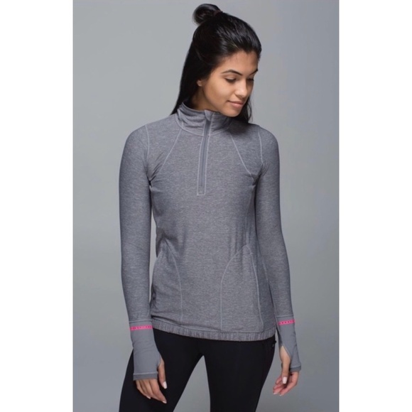 Lululemon Pace Pusher 1/2 Zip Long Sleeve Grey Pullover, size 10 - Picture 1 of 13